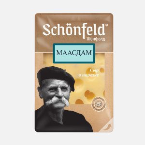 Сыр Шонфилд Маасдам нарезка 45% пл/уп 125г