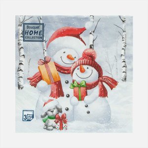 Салфетки Хоум Коллекшн Добрые снеговики бум 33*33см 3сл 20лист