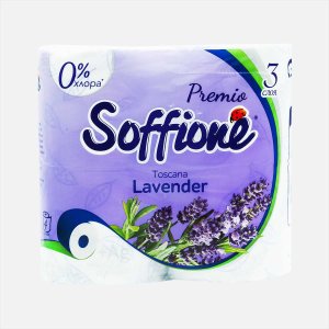 Бумага туалетная Соффионе Премио Лаванда 3сл 4рул