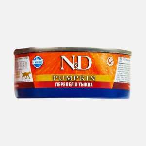 Корм Фармина Н&Д Пампкин д/кошек перепел ж/б 70г