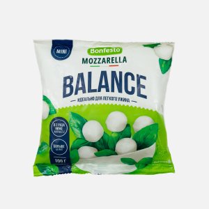 Сыр Бонфесто Баланс Моцарелла мини мягкий 30% шарики 100г/250г