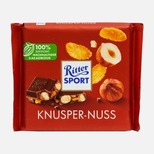 Шоколад Риттер Спорт Цельный лесной орех/хлопья 100г