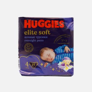 Трусики-подгузники Хаггис Элит Софт4 ночные 9-14кг 19шт