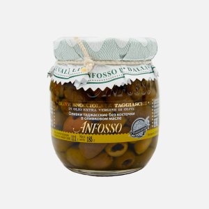 Оливки Анфоссо Таджасские б/к в масле ст/б 185г