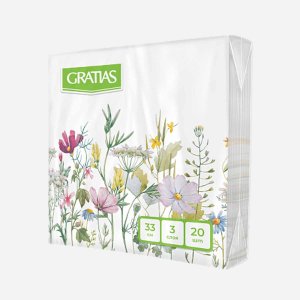 Салфетки Гратиас с печатью Летний луг бум 33*33см 3сл 20лист арт831