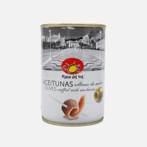 Оливки Плаза дель Соль из Аликанте с анчоусом ж/б 280г