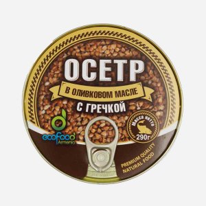 Осетр Экофуд с гречкой в оливковом масле ж/б 290г