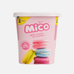 Печенье Тини Мико Макарун/Сэндвич со вкусом клубники/йогурта 88г
