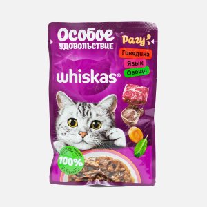 Корм Вискас Особое удовольствие Говядина/язык/овощи рагу пауч 75г