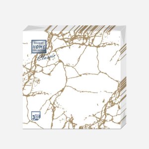 СалфеткиБукет Хоум Коллекшн Классик Мрамор сереб на бел бум33*33см3сл20