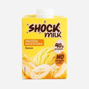 Коктейль ФитнесШок мол вкус Банан высокобелковый обезжиренный 480мл