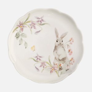 Тарелка Анна Лафарг Кролик в цветах закусочная бел 20см керамика