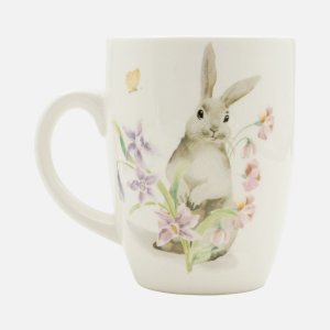 Кружка Анна Лафарг 330мл Кролик в цветах белая 8х9,5см керамика