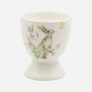Подставка Анна Лафарг для яйца Кролик в цветах белая 7см керамика
