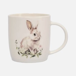 Кружка Анна Лафарг 360мл Кролик в цветах белая 8х8х9,5см фарфор