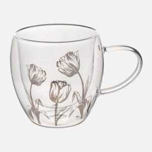 Кружка Анна Лафарг 250мл Винд-Деко Тюльпаны 8х9,5см стекло