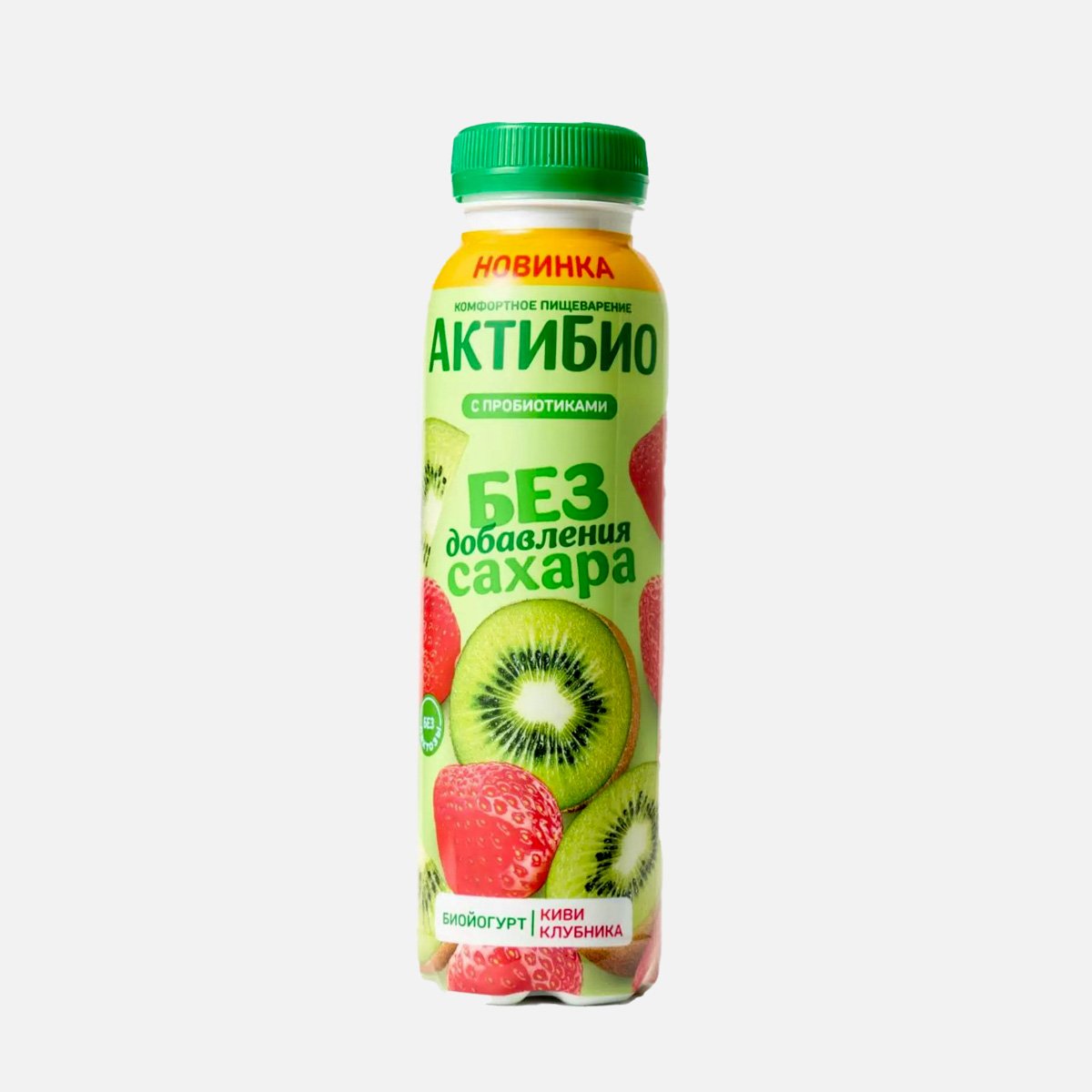 Биойогурт АктиБио Киви-Клубника без лактозы без сахара 1.5% 260г