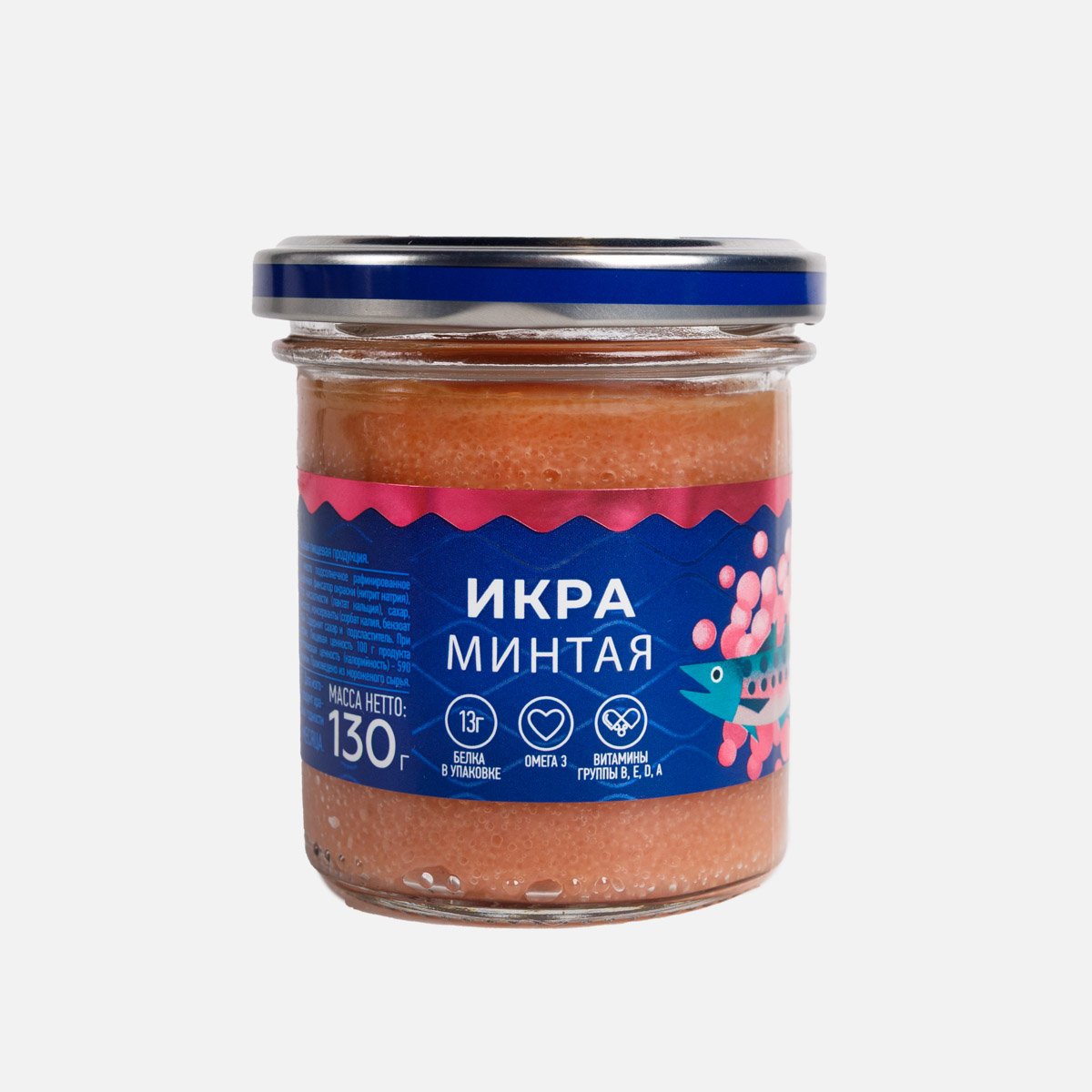Икра Путина минтая пробойная соленая ст/б 130г