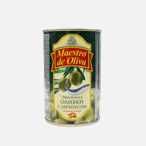 Оливки Маэстро де Олива с анчоусом ж/б 300г