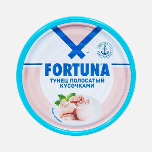 Тунец Фортуна кусочки в собственном соку ж/б 185г
