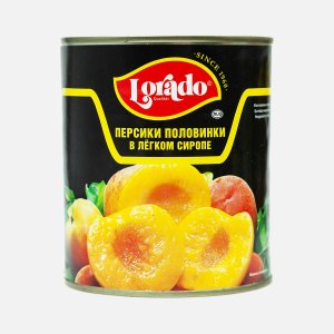 Персики Лорадо половинки в сиропе ж/б 820 гр