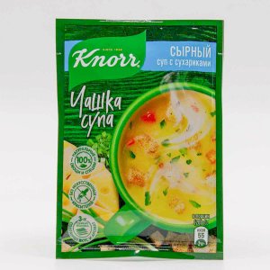 Суп-пюре Кнорр Чашка супа сырный с сухариками пл/уп 15-15,6г