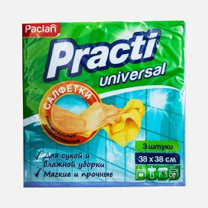 Салфетки Паклан д/уборки из неткан полотна 38х38см 3шт