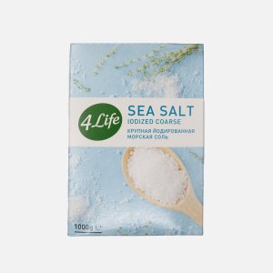 Соль 4Лайф морская йодированная крупная пакет 1000г