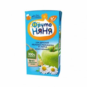 Напиток Фруто-Няня Яблоко/Ромашка/Липа без сахара с 6мес т/б 200мл