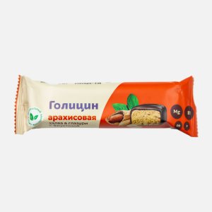 Халва Голицин арахисовая с фруктозой в шоколадной глазури 68г