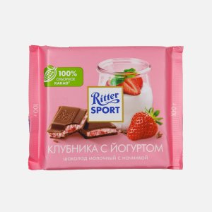 Шоколад Риттер Спорт Клубника с йогуртом 100г