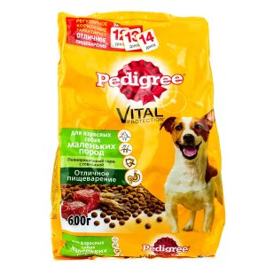 Корм Педигри д/взр собак всех пород говядина/рис/овощи 600г