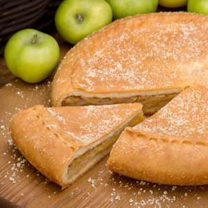 Пирог с яблоками вес