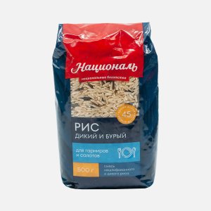 Смесь риса Националь Премиум дикого и бурого пл/пак 500г