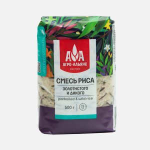 Смесь риса Агро-Альянс Экстра золотистого и дикого пл/уп 500г