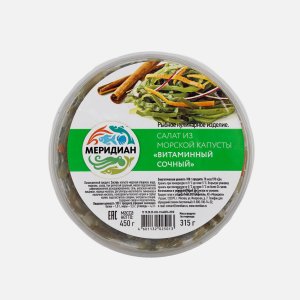 Салат Меридиан Витаминный из морской капусты пл/б 450г